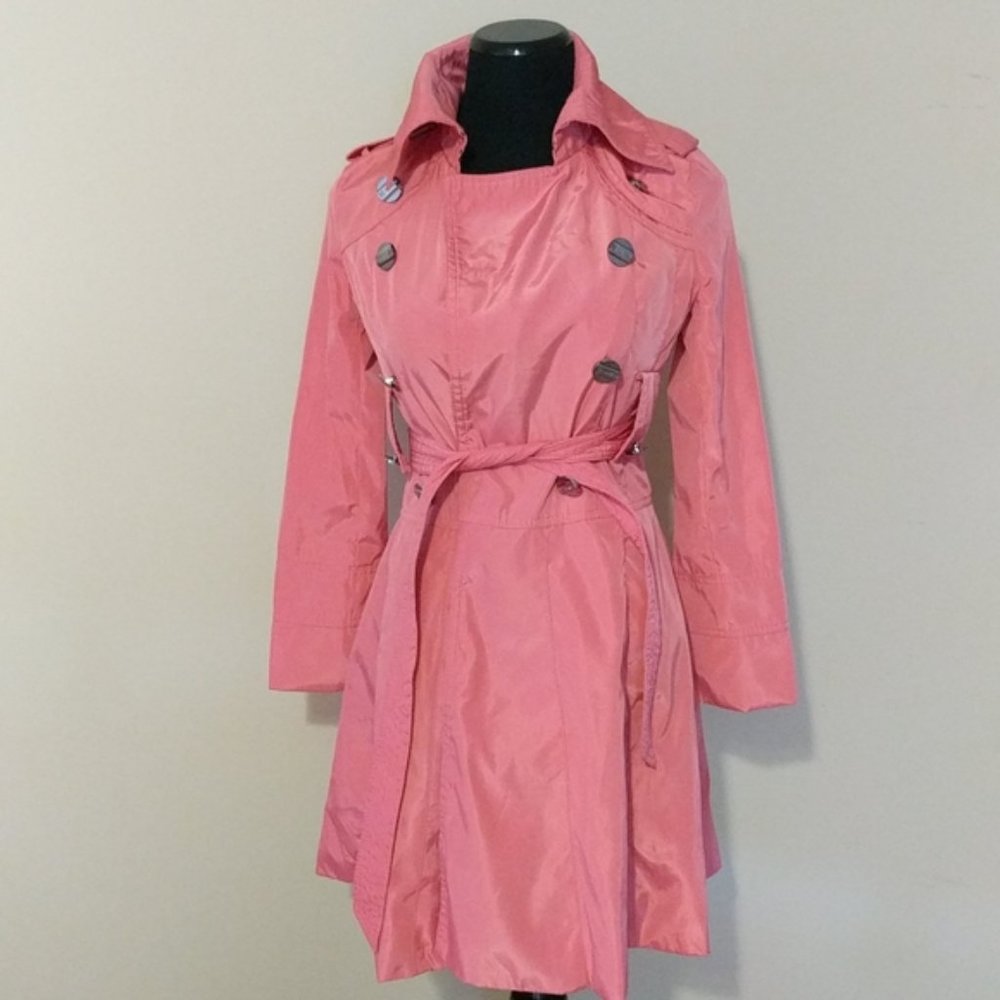 Pink trench coat fits size XS Valentine's Day gift